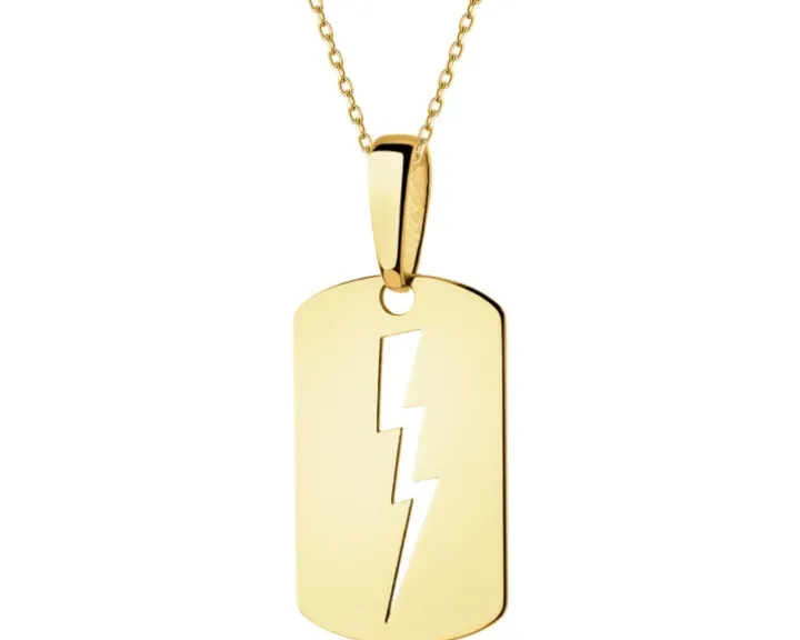 Złota zawieszka - nieśmiertelnik, piorun