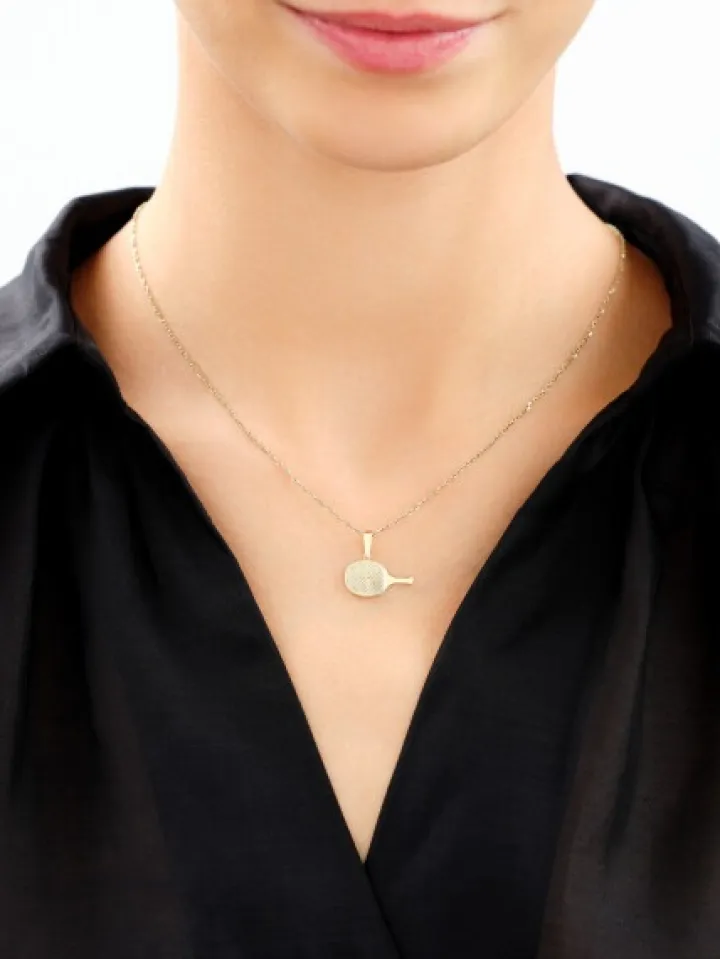 Złota zawieszka - paletka do tenisa stołowego