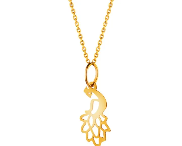 Złota zawieszka - paw