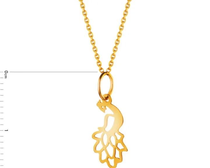 Złota zawieszka - paw