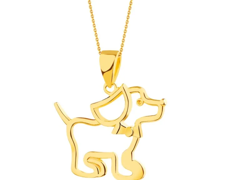 Złota zawieszka - piesek