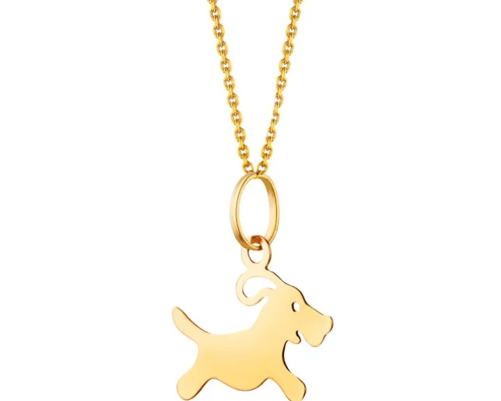 Złota zawieszka - piesek