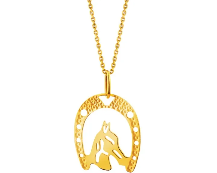 Złota zawieszka - podkowa