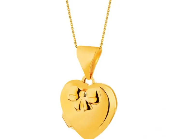 Złota zawieszka - puzderko - serce