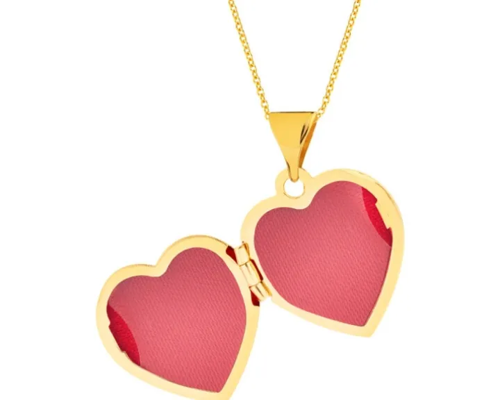 Złota zawieszka - puzderko - serce, stópki