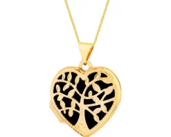 Złota zawieszka - puzderko - serce, drzewko