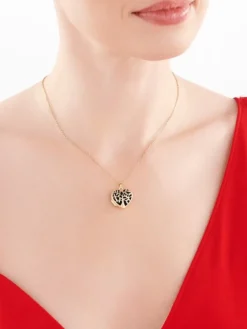 Złota zawieszka - puzderko - serce, drzewko