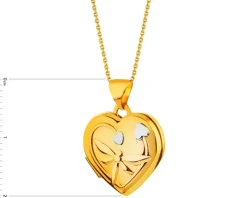 Złota zawieszka - puzderko - serca, ważka, Together forever