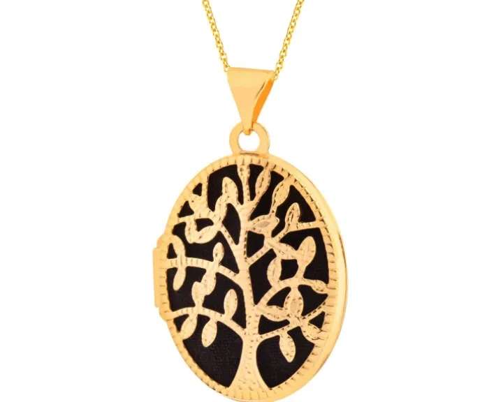 Złota zawieszka - puzderko - drzewko