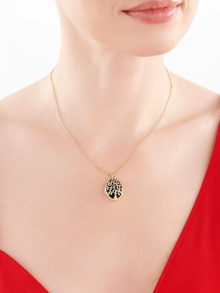 Złota zawieszka - puzderko - drzewko