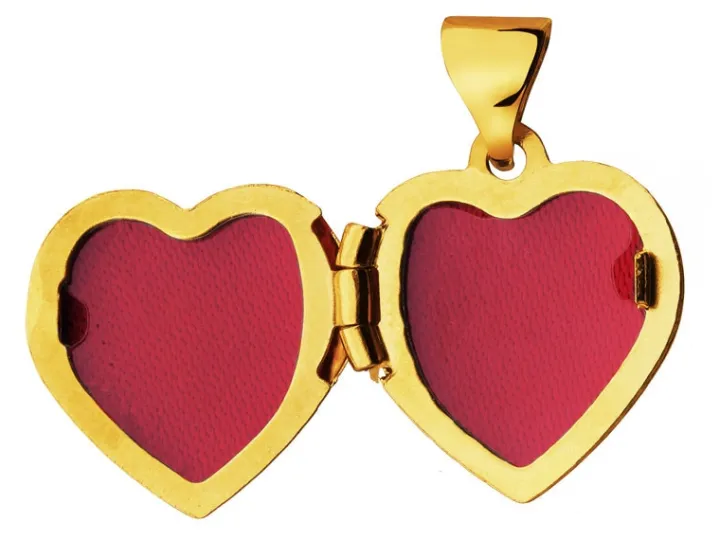 Złota zawieszka - puzderko - serce