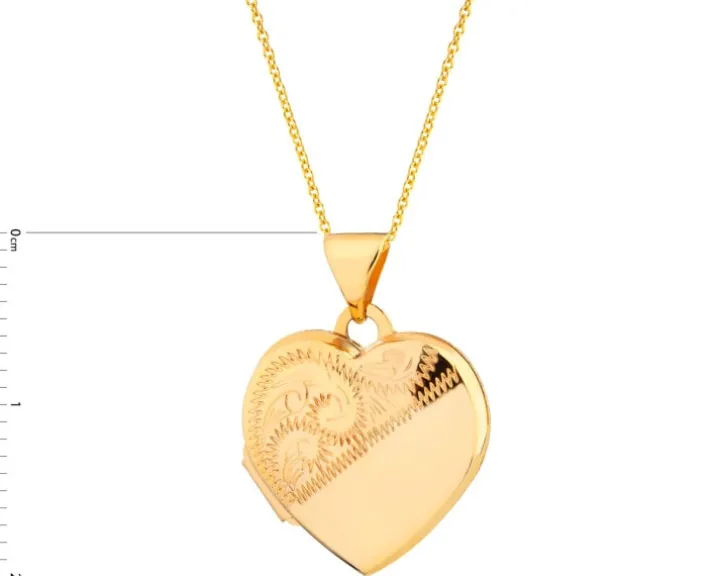 Złota zawieszka - puzderko - serce