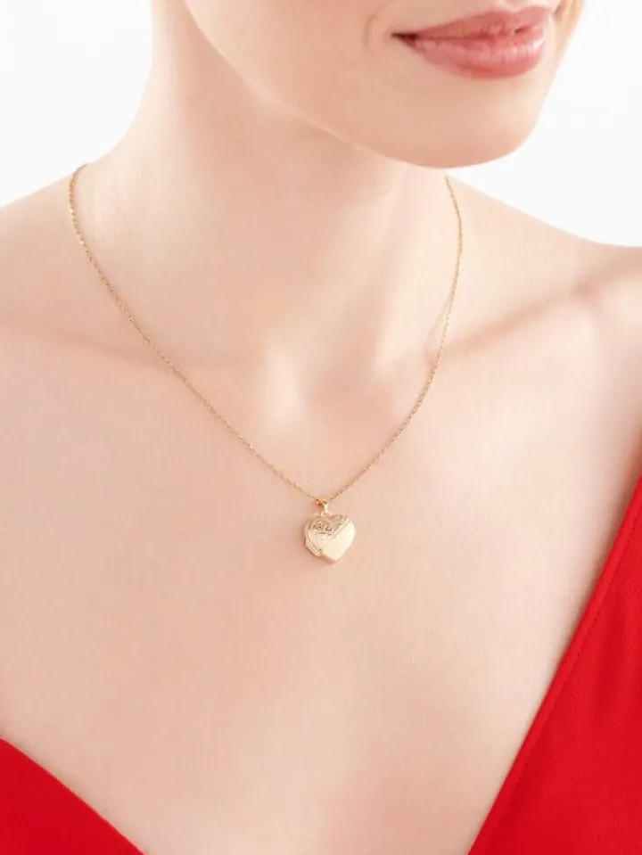 Złota zawieszka - puzderko - serce