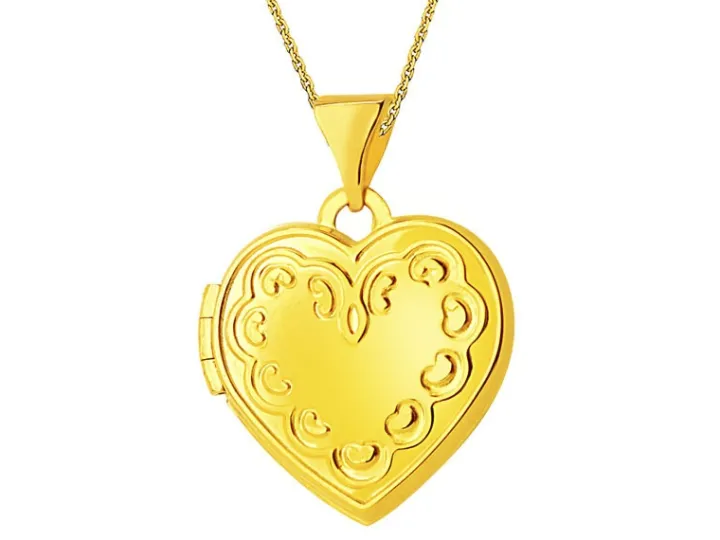 Złota zawieszka - puzderko - serce