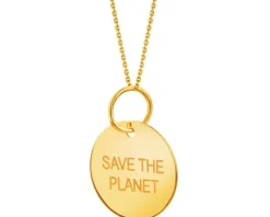 Złota zawieszka - SAVE THE PLANET