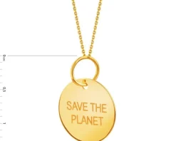 Złota zawieszka - SAVE THE PLANET