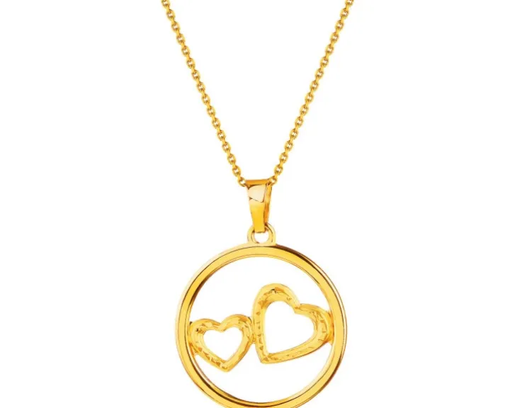 Złota zawieszka - serca