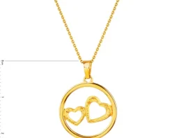 Złota zawieszka - serca