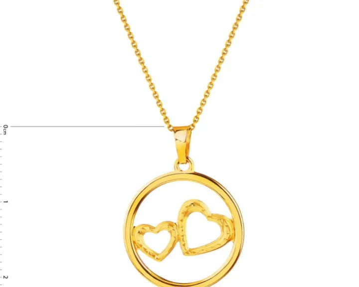 Złota zawieszka - serca