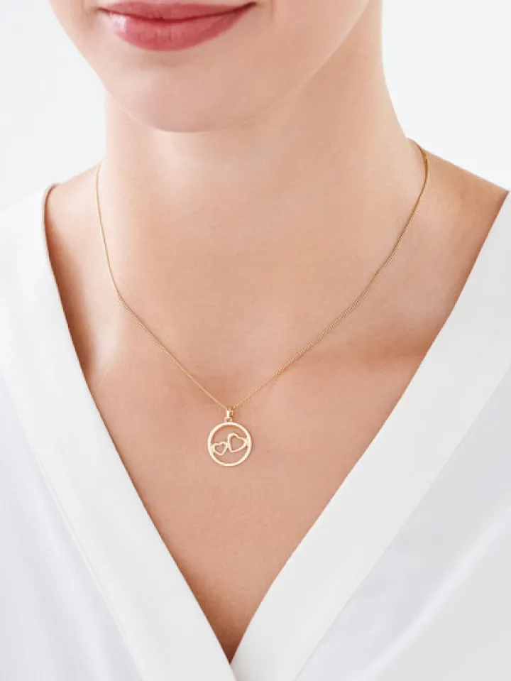 Złota zawieszka - serca