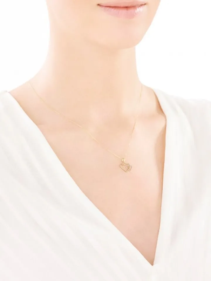 Złota zawieszka - serca