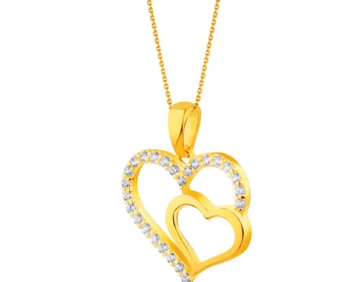 Złota zawieszka - serca