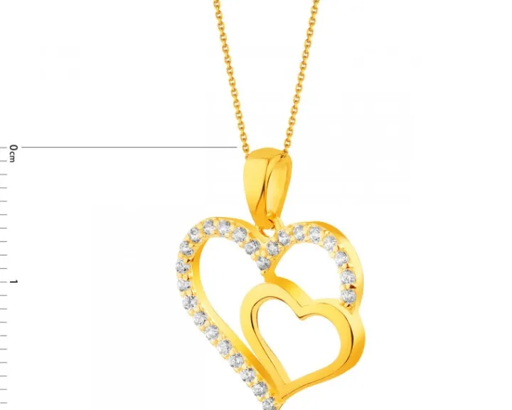 Złota zawieszka - serca