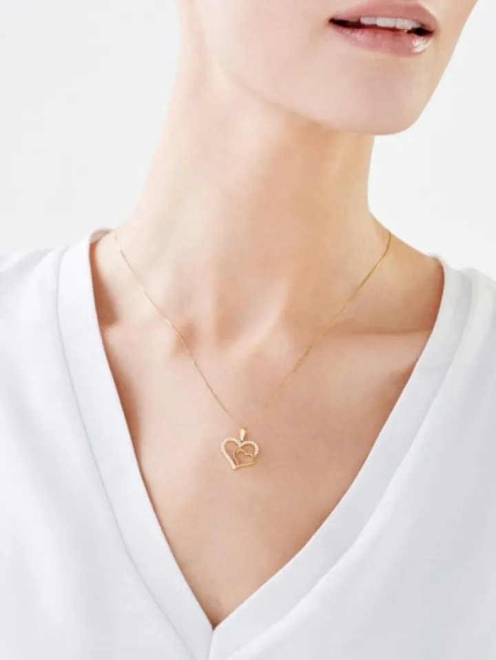Złota zawieszka - serca