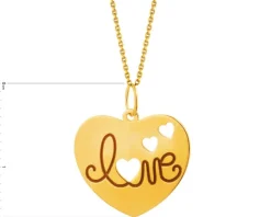 Złota zawieszka - serca, love
