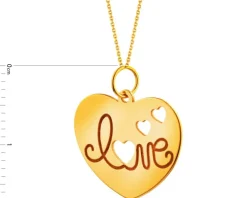Złota zawieszka - serca, love