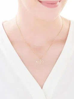 Złota zawieszka - serca, strzała Amora