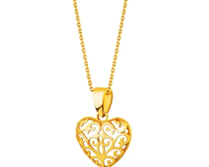 Złota zawieszka - serce