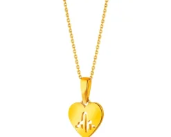 Złota zawieszka - serce, EKG serca