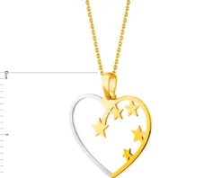 Złota zawieszka - serce, gwiazdy