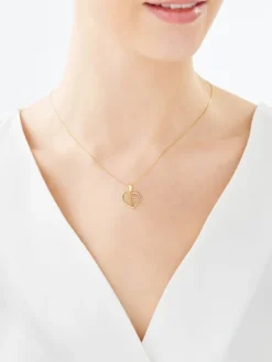 Złota zawieszka - serce, krzyż