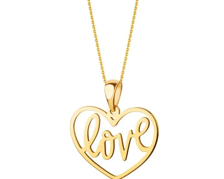 Złota zawieszka - serce, love