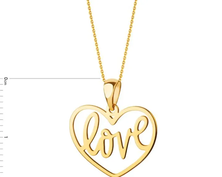 Złota zawieszka - serce, love