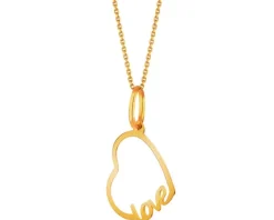 Złota zawieszka - serce, love