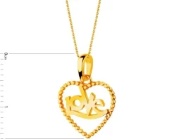 Złota zawieszka - serce, love