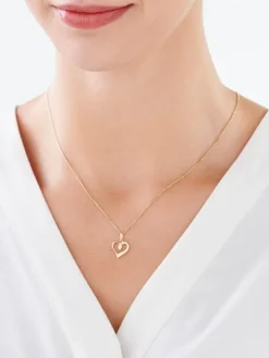 Złota zawieszka - serce, love