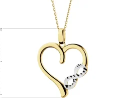 Złota zawieszka - serce, nieskończoność