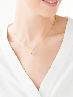 Złota zawieszka - serce, nieskończoność