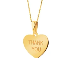 Złota zawieszka - serce, THANK YOU