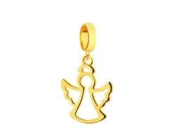 Złota zawieszka beads - aniołek