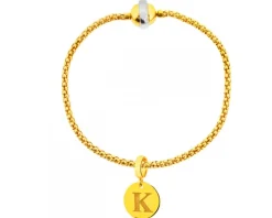 Złota zawieszka beads - litera K