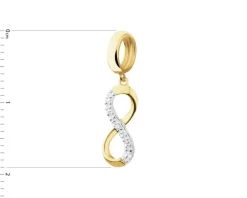 Złota zawieszka beads z diamentem - nieskończoność - 0,004 ct - próba 375