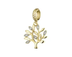 Złota zawieszka beads z diamentami - drzewko - 0,01 ct - próba 375