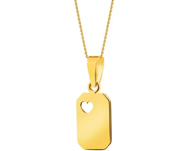 Złota zawieszka blaszka- serce