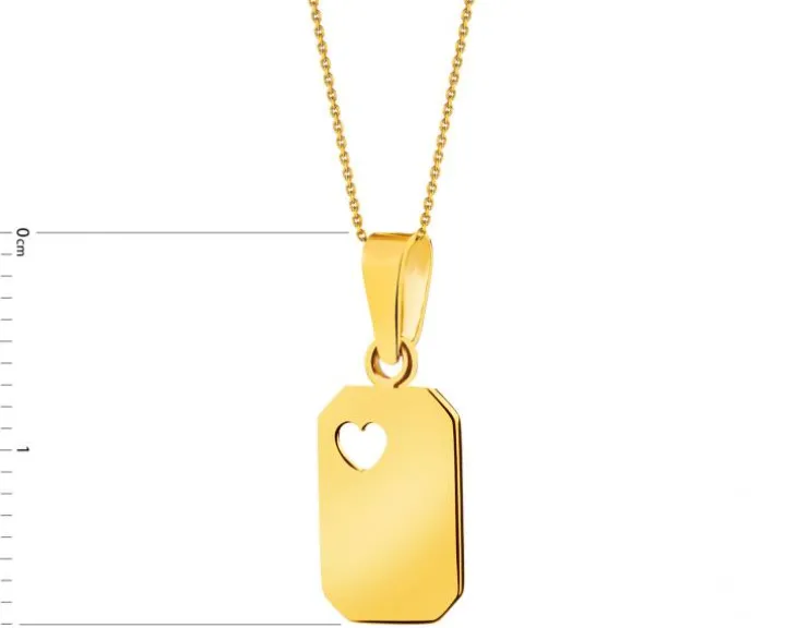 Złota zawieszka blaszka- serce