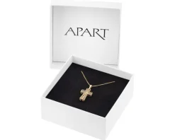 Złota zawieszka i łańcuszek - komplet - krzyż